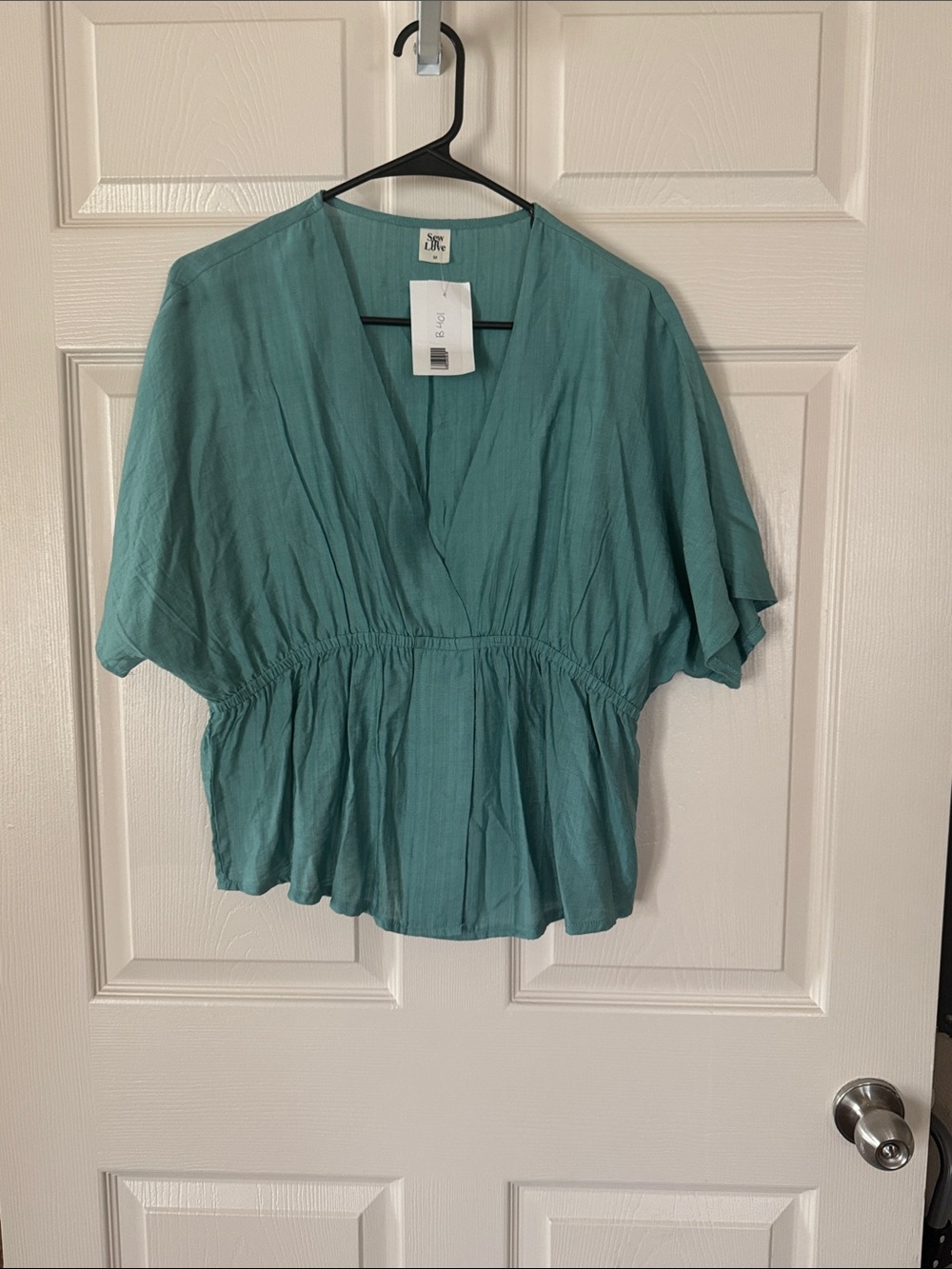 Seafoam Green V-Neck Peplum Top - Sew in Love